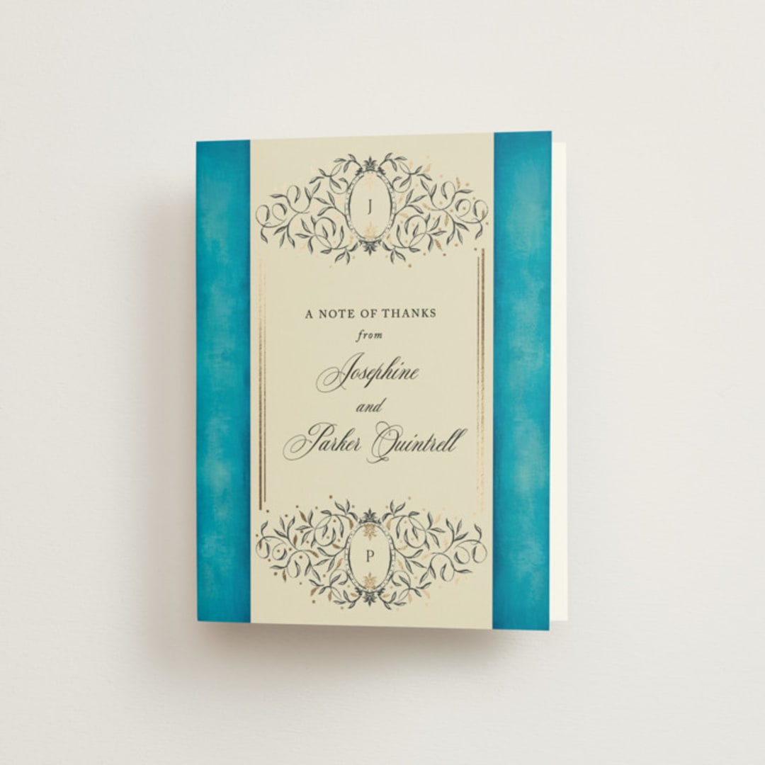 "Josephine" - Wedding Thank You Cards in Marine by Jackie Crawford - Front