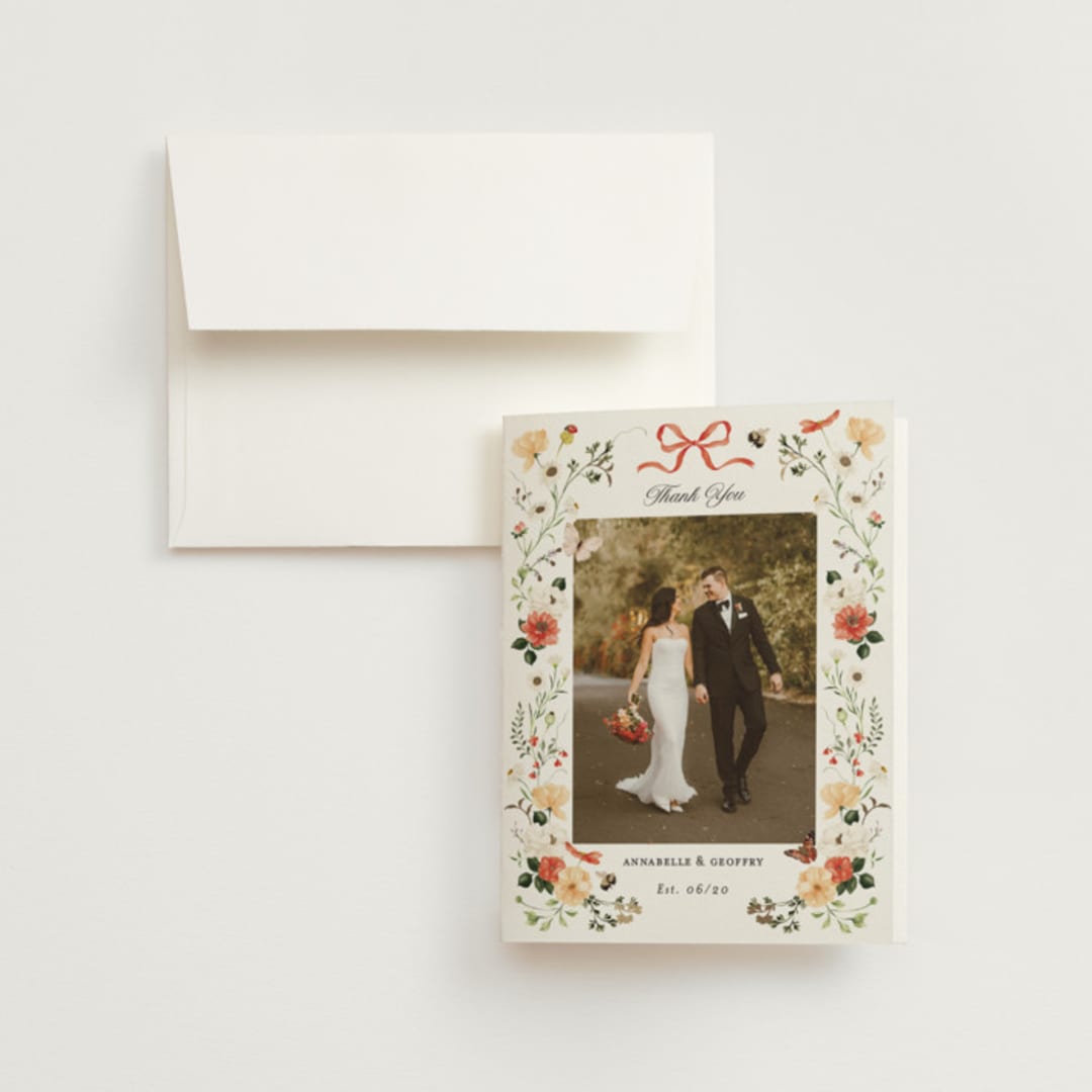 "Fleur" - Wedding Thank You Cards in Verona Sunset by Sarah Knight - Front