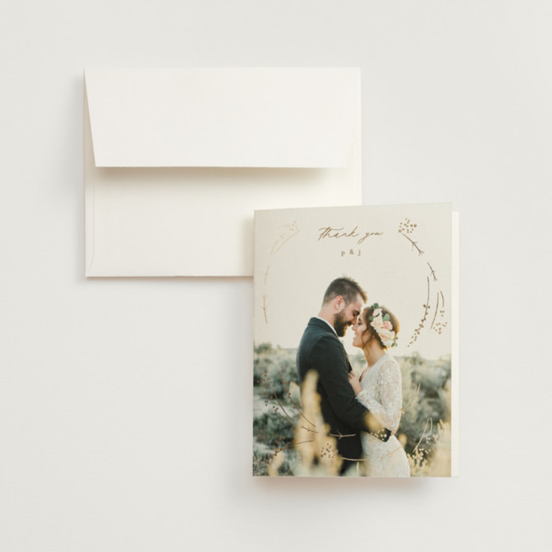 "fresh tropical" - Wedding Thank You Cards in Greenery by Phrosné Barwood - Front