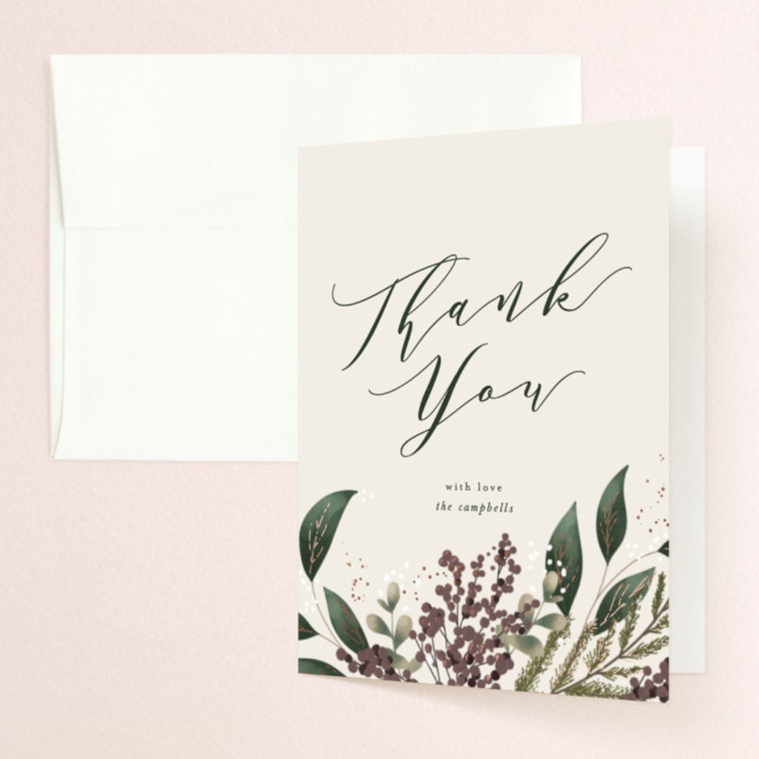 "evergreen" - Wedding Thank You Cards in Shamrock by Leah Bisch - Front