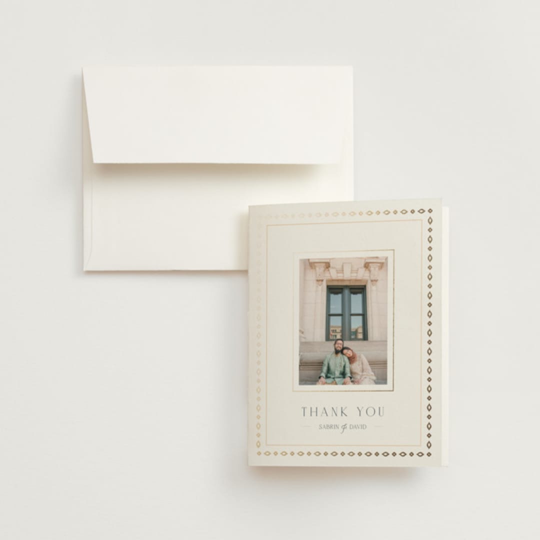 "Islamic Arch" - Wedding Thank You Cards in Scarlet by Sabrin Deirani - Front