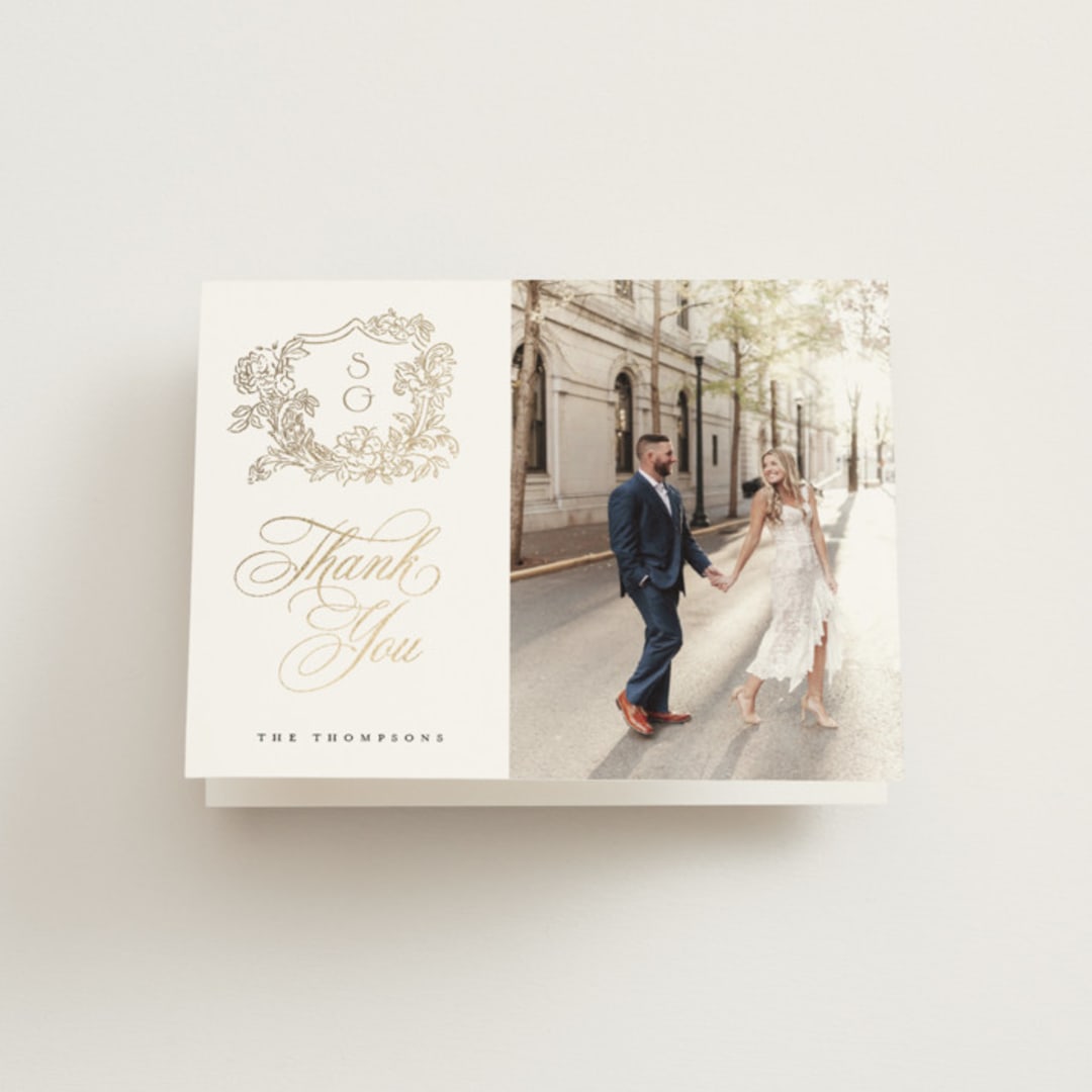 "Rococo" - Wedding Thank You Cards in Pearl by Jenna Holcomb - Front