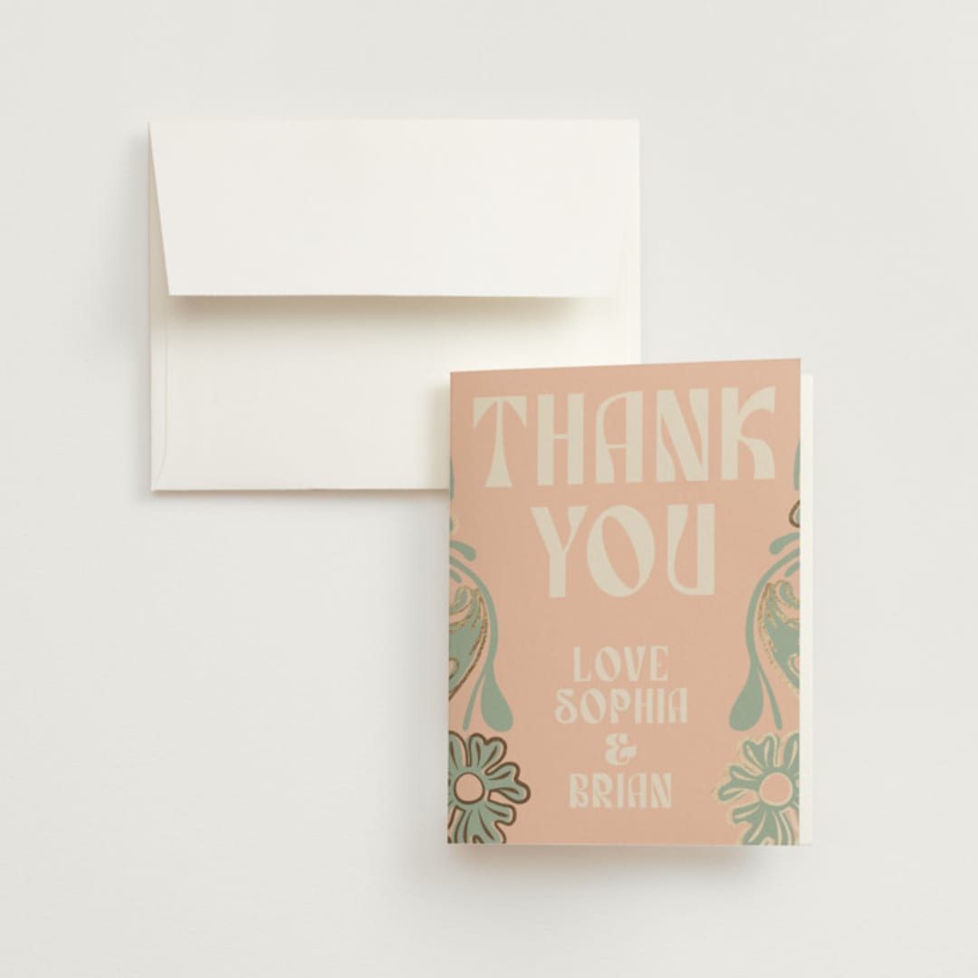 "Nouveau Frame" - Wedding Thank You Cards in Sage by GeekInk Design - Front
