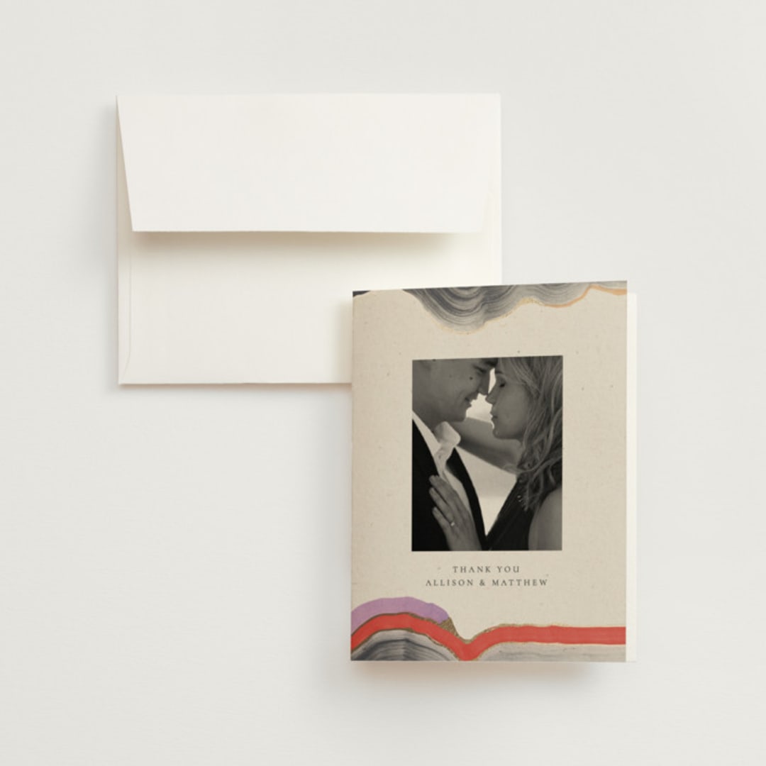 "Agate" - Wedding Thank You Cards in Gem by Sumak Studio - Front
