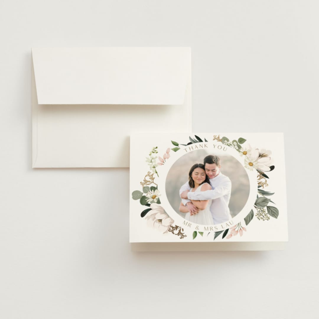 "Country Garden" - Wedding Thank You Cards in Verdant by Susan Moyal - Front