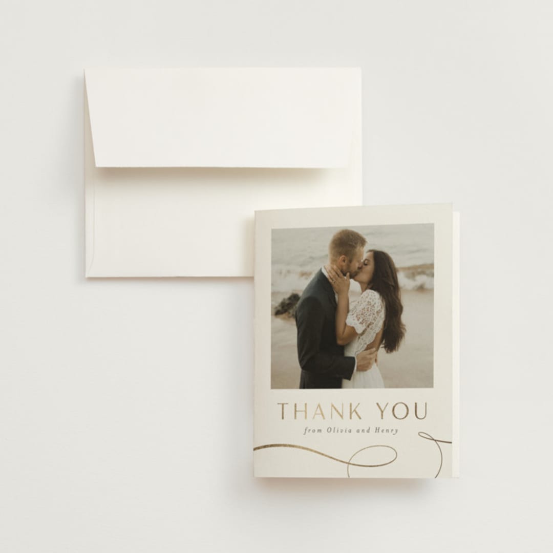 "Forever And" - Wedding Thank You Cards in Snow by Jen Banks - Front