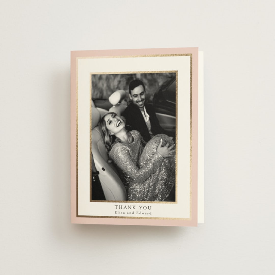 "Blooming Vine" - Wedding Thank You Cards in Blush by Susan Moyal - Front