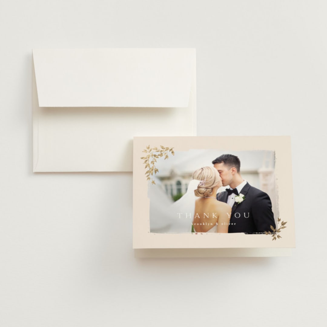"Everly" - Wedding Thank You Cards in Latte by Kristie Kern - Front