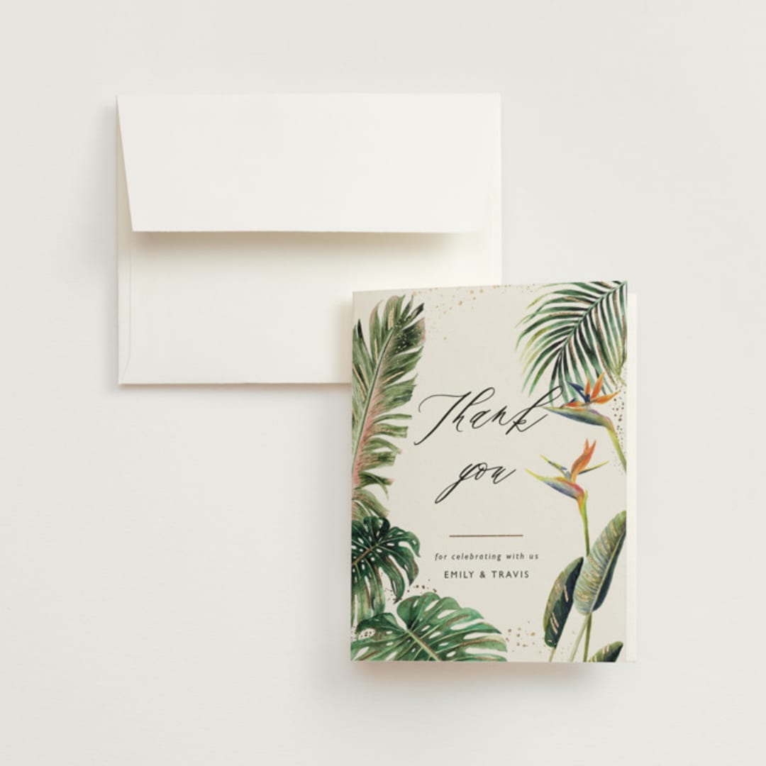"Our Paradise" - Wedding Thank You Cards in Tropical by Elly - Front