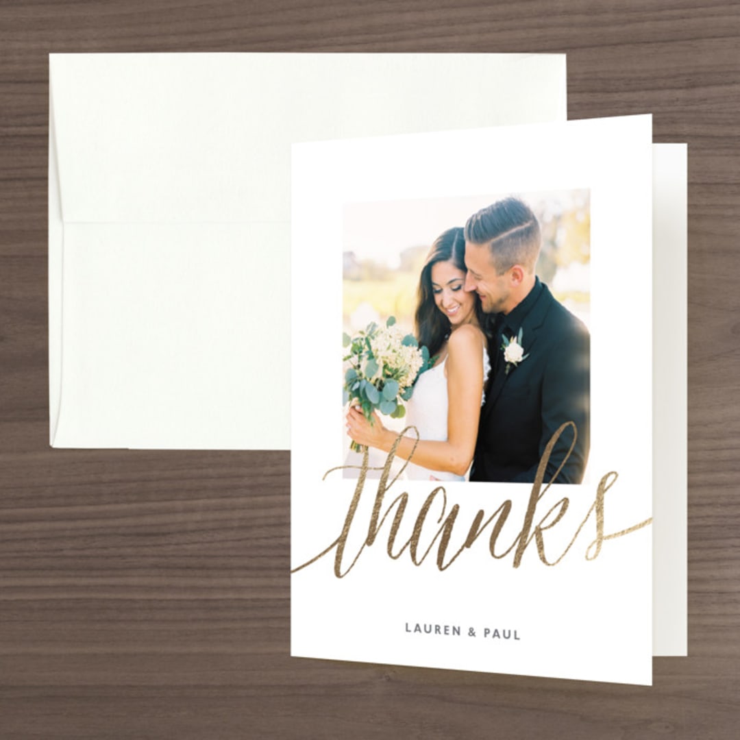 "A Sparkly Love" - Wedding Thank You Cards in Snow by Erin Deegan - Front
