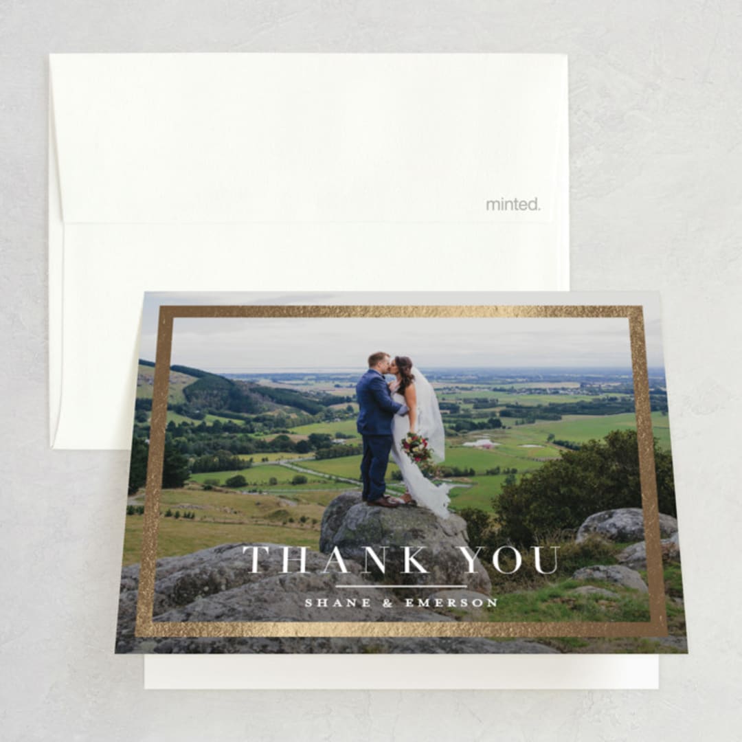 "Bold Classic" - Wedding Thank You Cards in Golden by Jessica Williams - Front