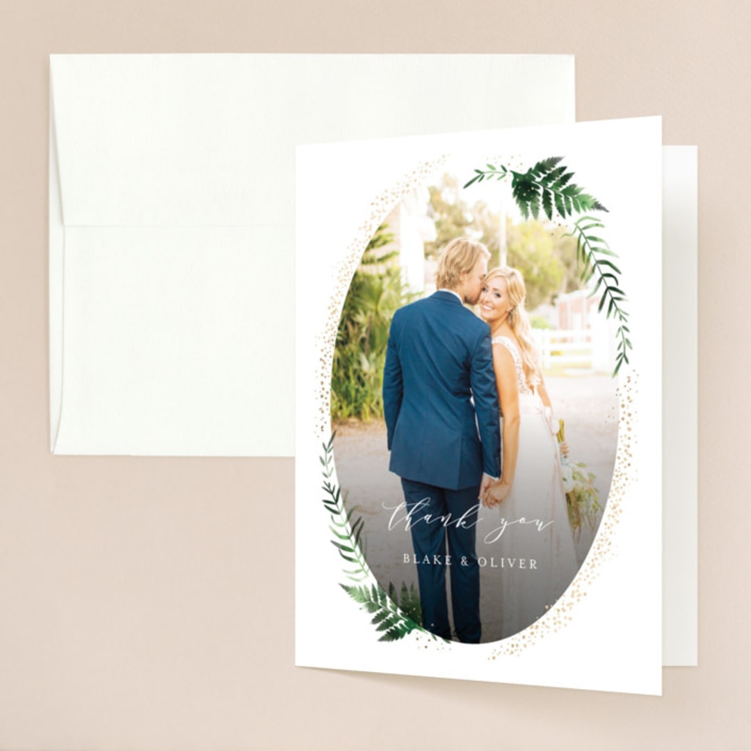 "Sparkling Ferns" - Wedding Thank You Cards in Garden by Kristie Kern - Front