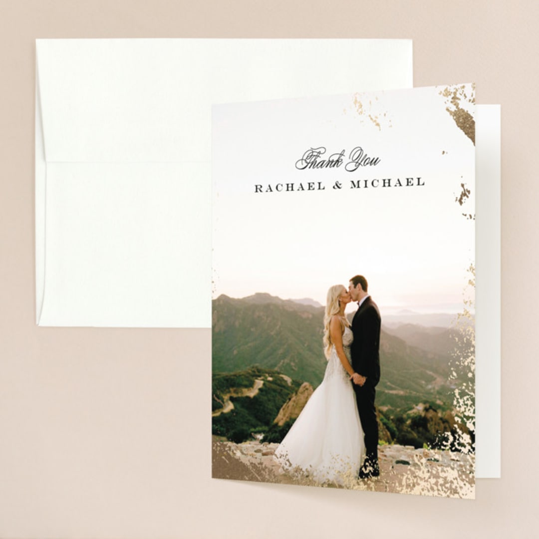 "Edgy Charm" - Wedding Thank You Cards in Ivory by Kimberly FitzSimons - Front