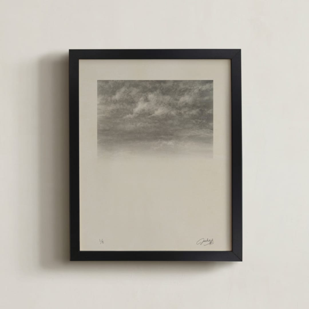 "Le Nuage (edition of 5)" - Rare Edition Art Print in Graphite by jinseikou - Framed