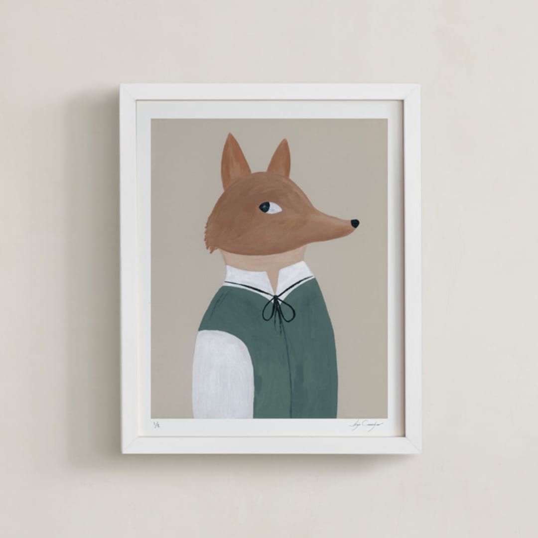 "Professor Z (edition of 5)" - Rare Edition Art Print in Fox by Maja Cunningham - Framed