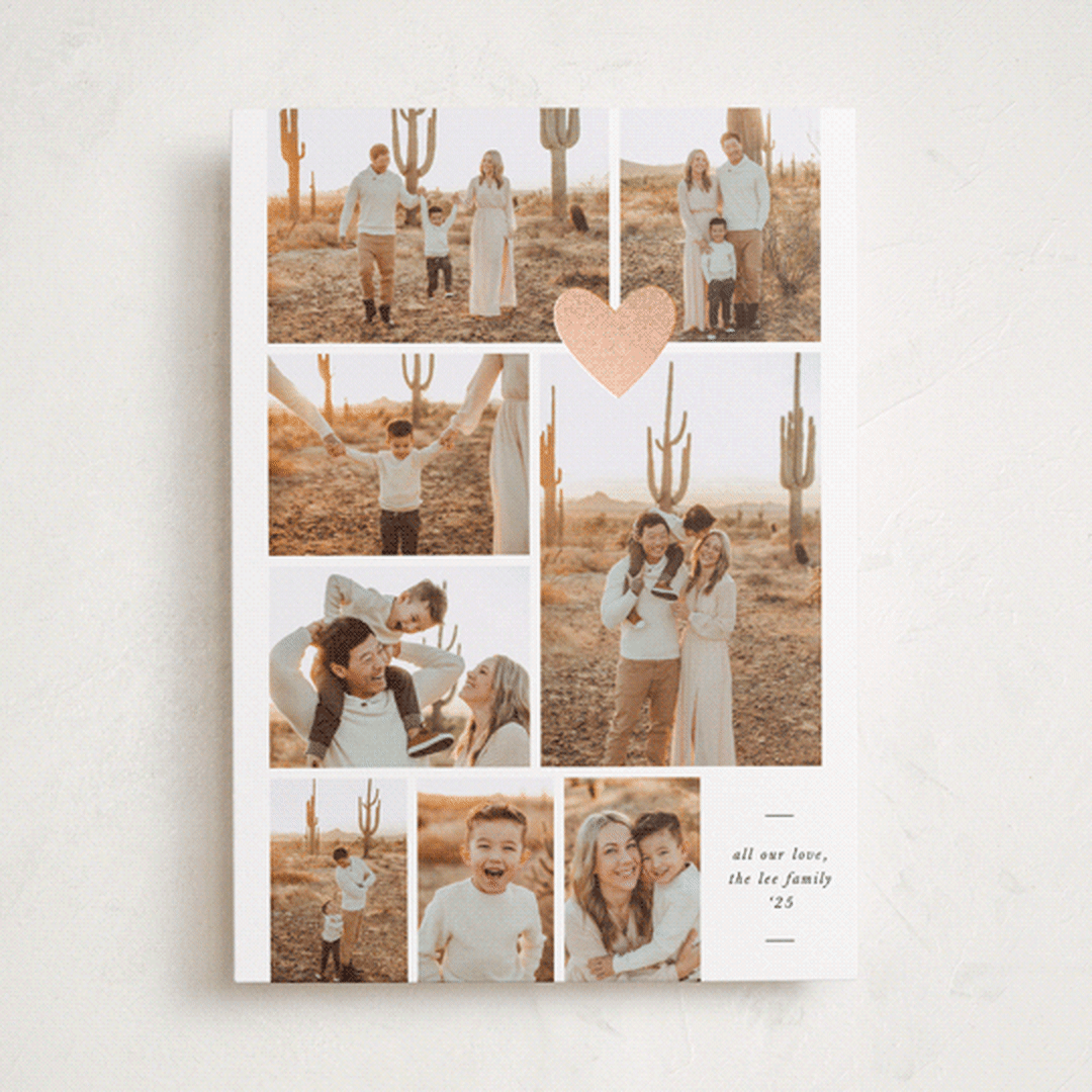 "Stamped Heart" - Valentine's Day Cards in Chiffon by Blustery August - Front