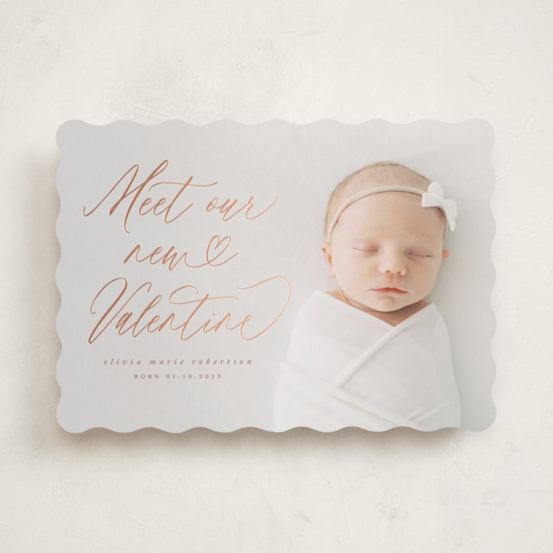 "Meet our New Valentine" - Valentine's Day Cards in Blush by Stacy Maalouf - Front