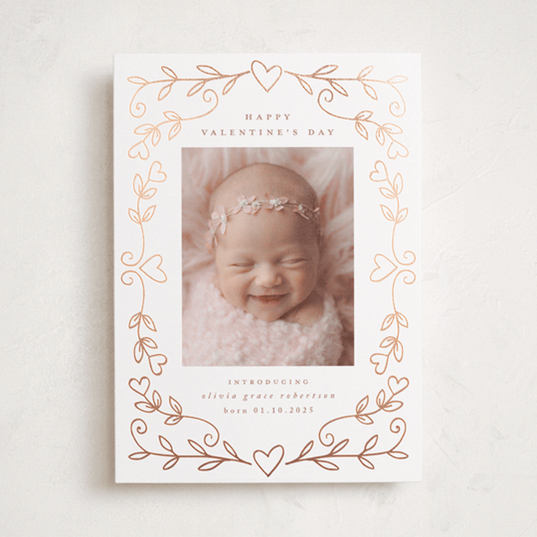 "Doodle Announcement" - Valentine's Day Cards in Rose by Stacy Maalouf - Front