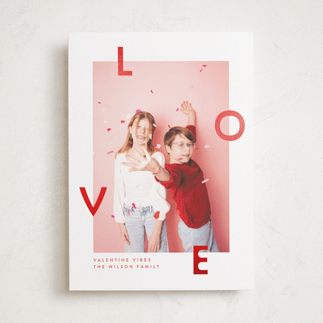 "Valentine Vibes" - Valentine's Day Cards in Cherry by Megan Cash - Front