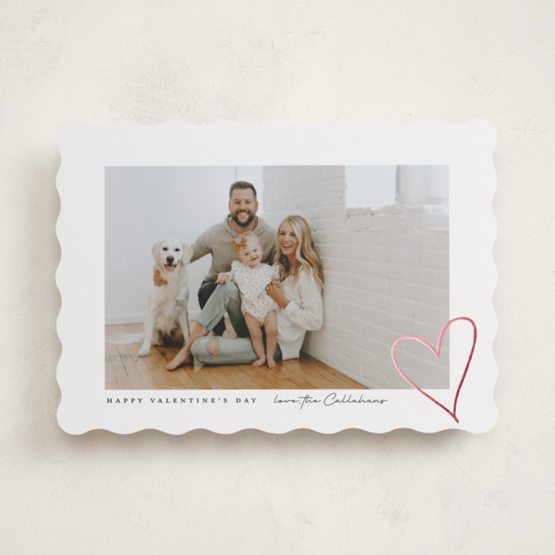 "Corner Heart" - Valentine's Day Cards in Opal by Emily Betts - Front
