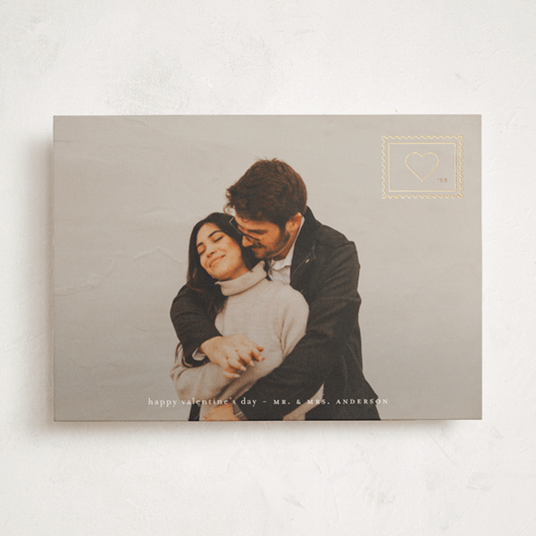 "LoveStamp" - Valentine's Day Cards in Champagne by Claudia Orengo - Front