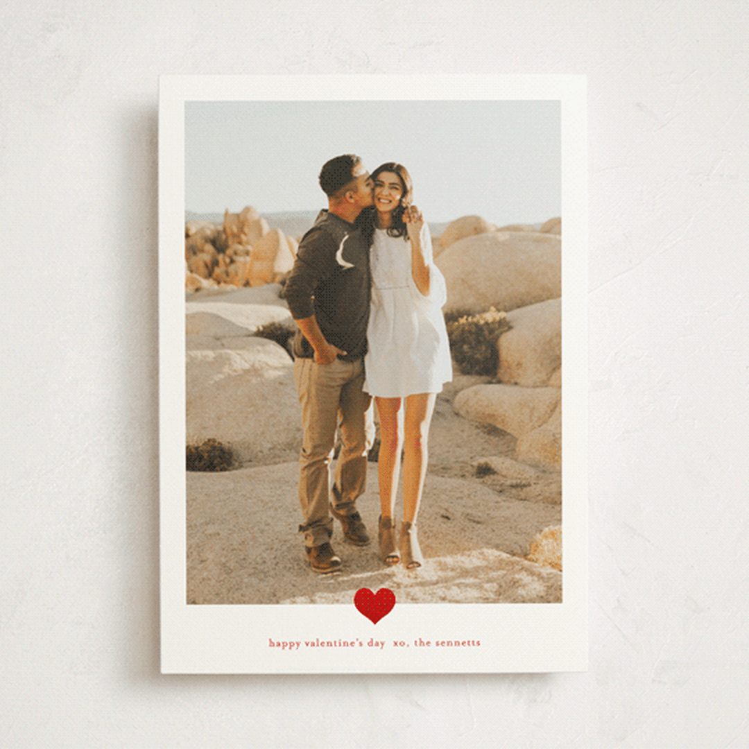 "Minimal heart" - Valentine's Day Cards in Strawberry by Stacey Meacham - Front