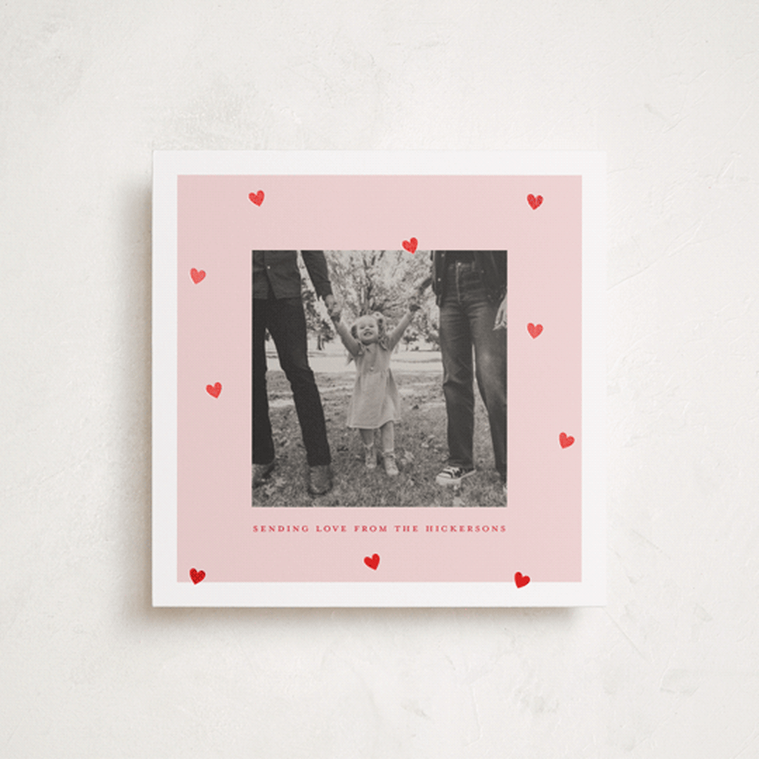 "Confetti Hearts" - Valentine's Day Cards in Petal by Angela Garrick - Front