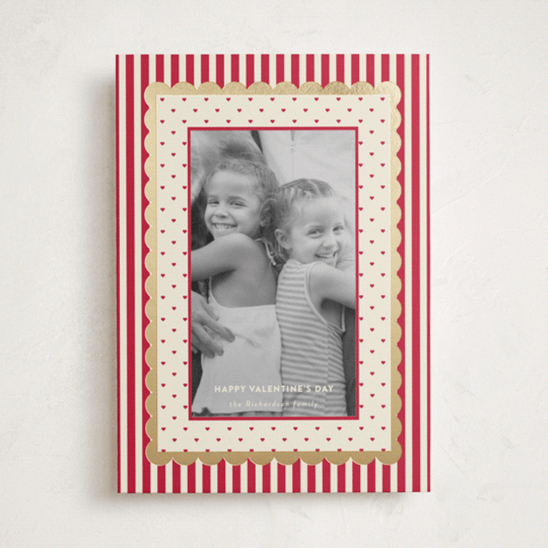 "Pattern on Pattern" - Valentine's Day Cards in Cherry Soda by Ashlee Townsend - Front