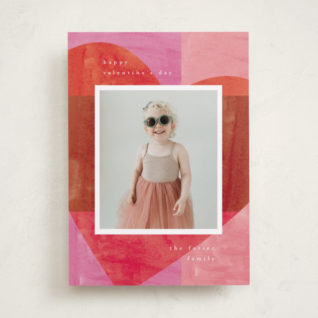 "Biggest Heart" - Valentine's Day Cards in Cherry by Pixel and Hank - Front