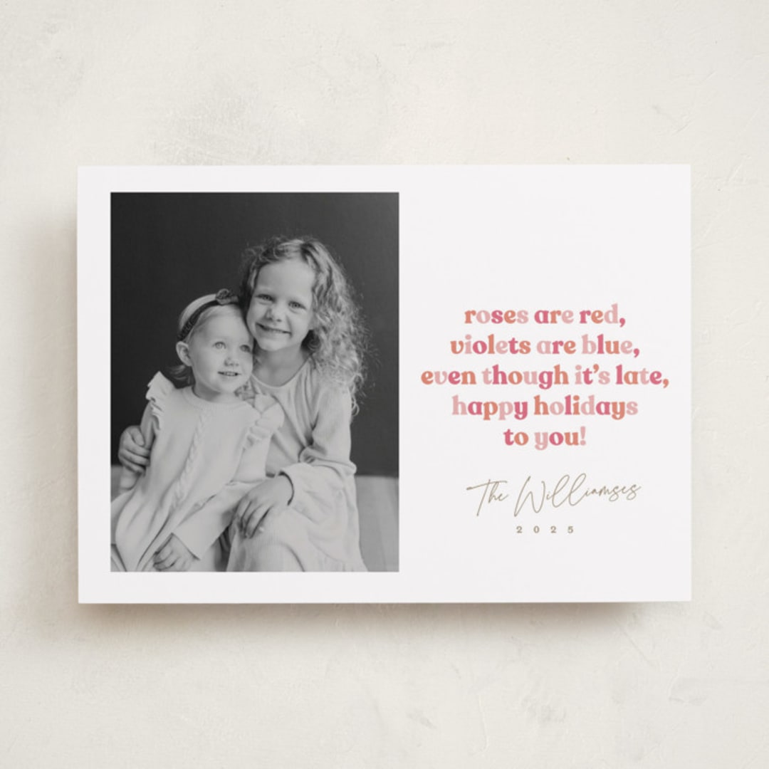 "Delayed Poem" - Valentine's Day Cards in Candy Hearts by Robert and Stella - Front