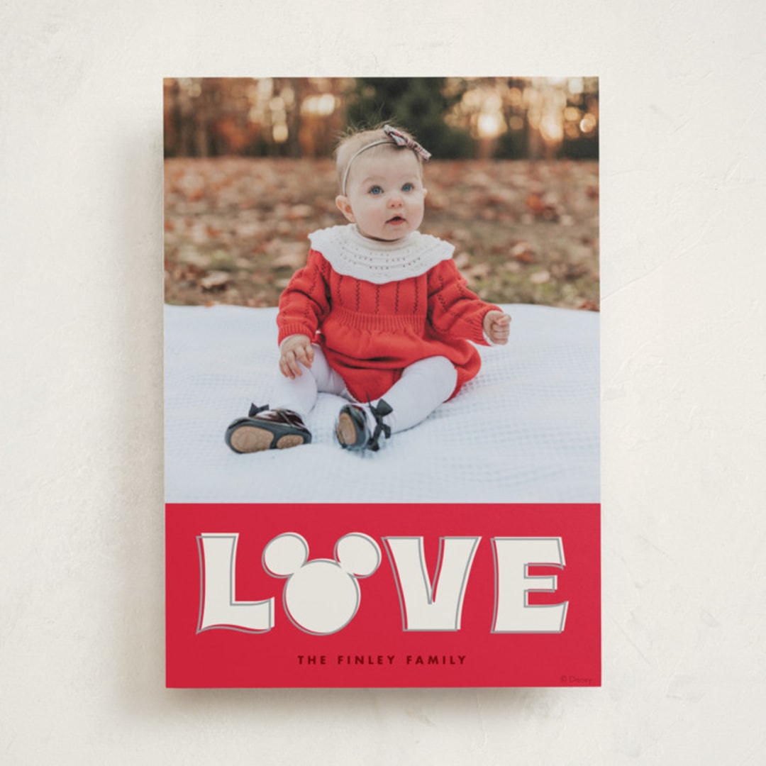 "Disney's Mickey Mouse Big Love" - Valentine's Day Cards in Cherry by Baumbirdy - Front