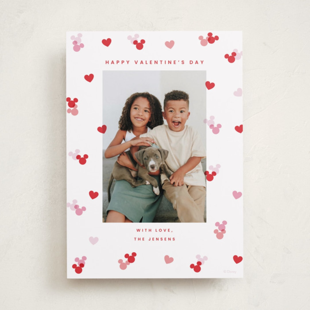 "Disney's Mickey Confetti" - Valentine's Day Cards in Scarlet by Ellen Schlegelmilch - Front