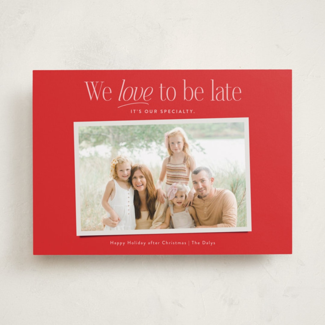 "Love to be Late" - Valentine's Day Cards in Apple by Jackie Crawford - Front