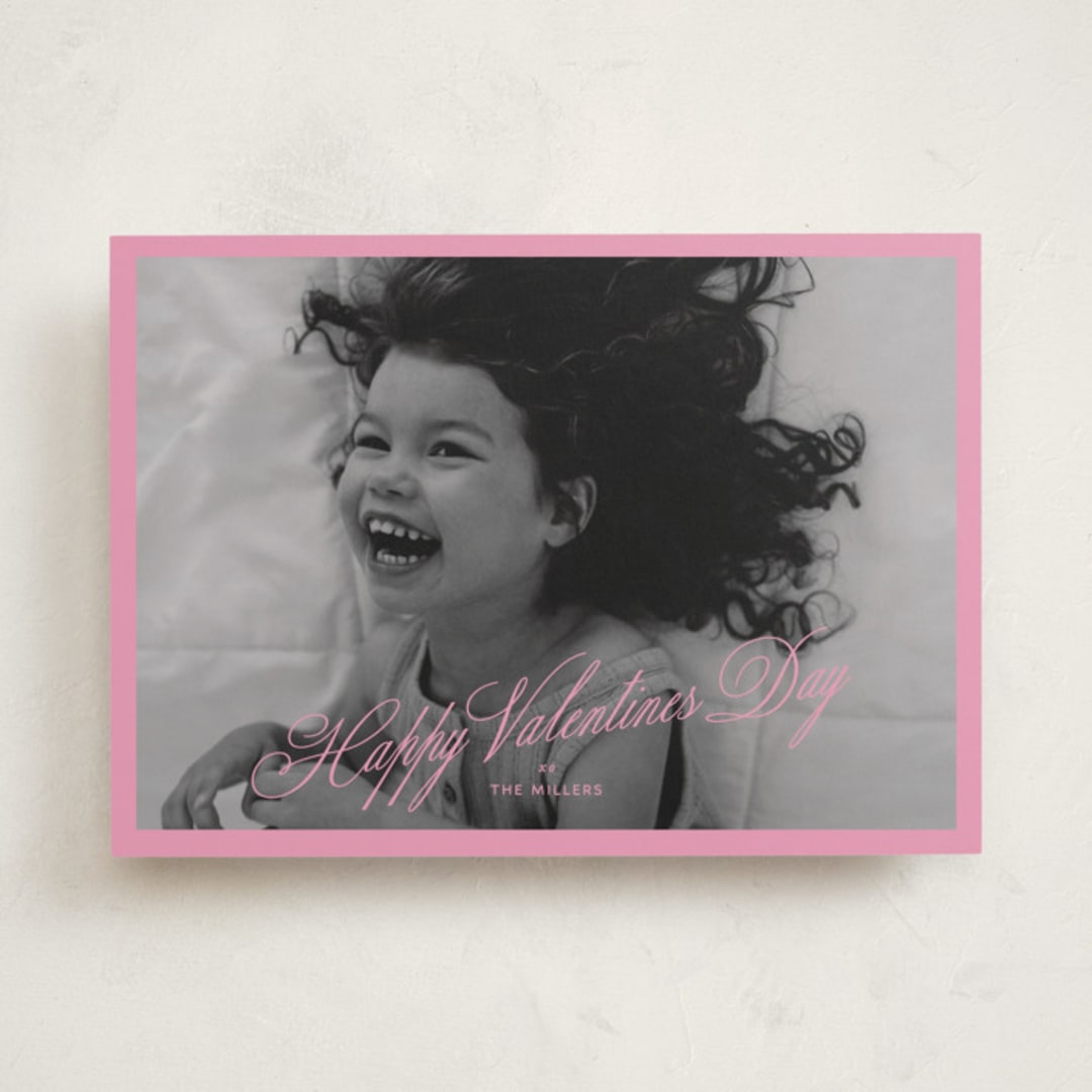 "Minimal Frame" - Valentine's Day Cards in Bubblegum by Kelly Watkins - Front