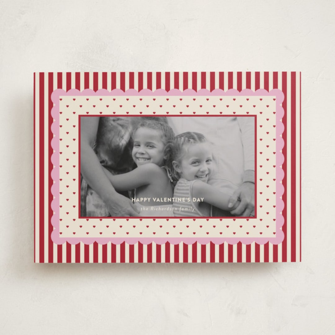 "Pattern on Pattern" - Valentine's Day Cards in Cherry Soda by Ashlee Townsend - Front