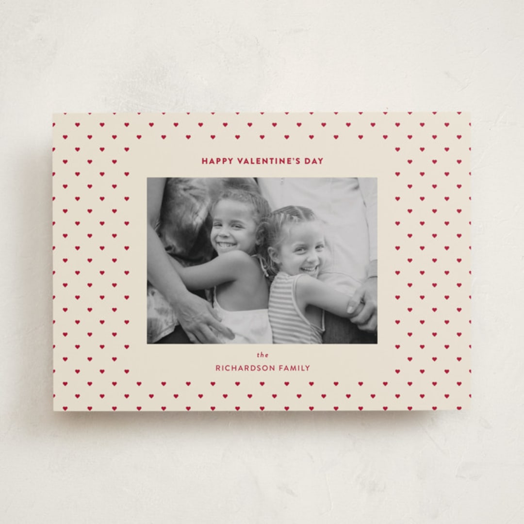 "Swiss Hearts" - Valentine's Day Cards in Cherry by Ashlee Townsend - Front