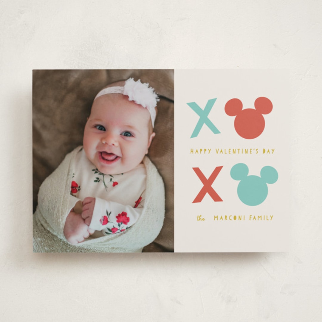 "Disney Mickey XOXO" - Valentine's Day Cards in Cherry by Ani Somi - Front