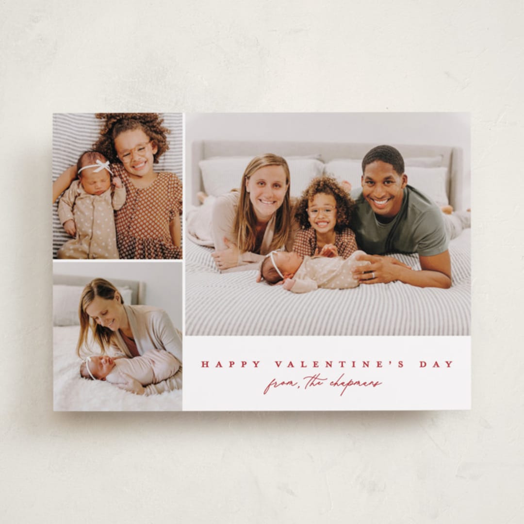 "Simple Three" - Valentine's Day Cards in Poinsettia by Brianne Larsen - Front