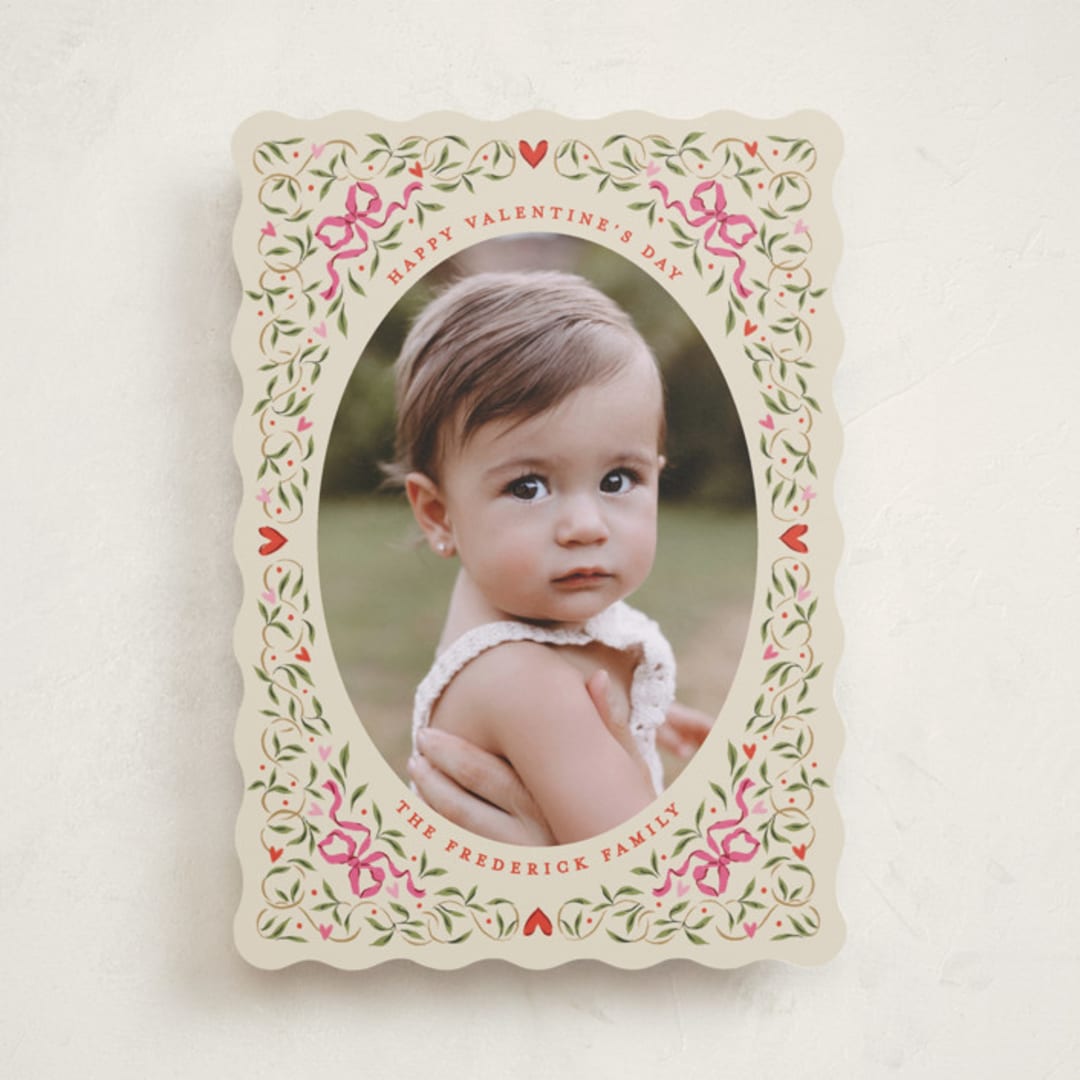 "Corner Bow Frame" - Valentine's Day Cards in Latte by Jackie Crawford - Front