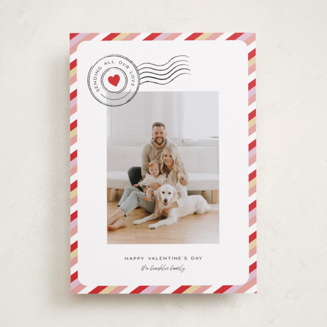 "Sending Valentine Love" - Valentine's Day Cards in Sugar Rose by Pixel and Hank - Front