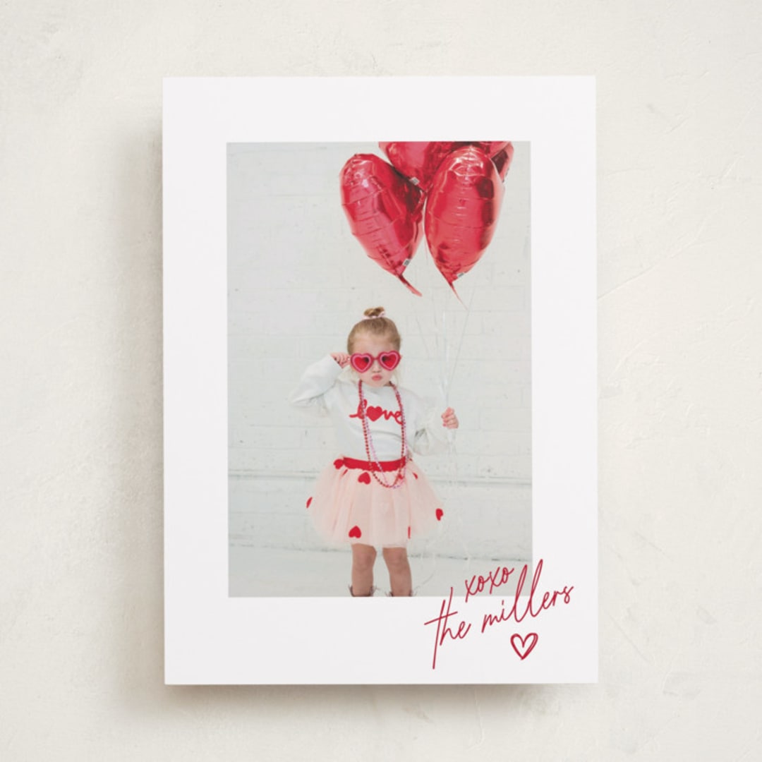 "Signature" - Valentine's Day Cards in Cherry by Jenna Holcomb - Front