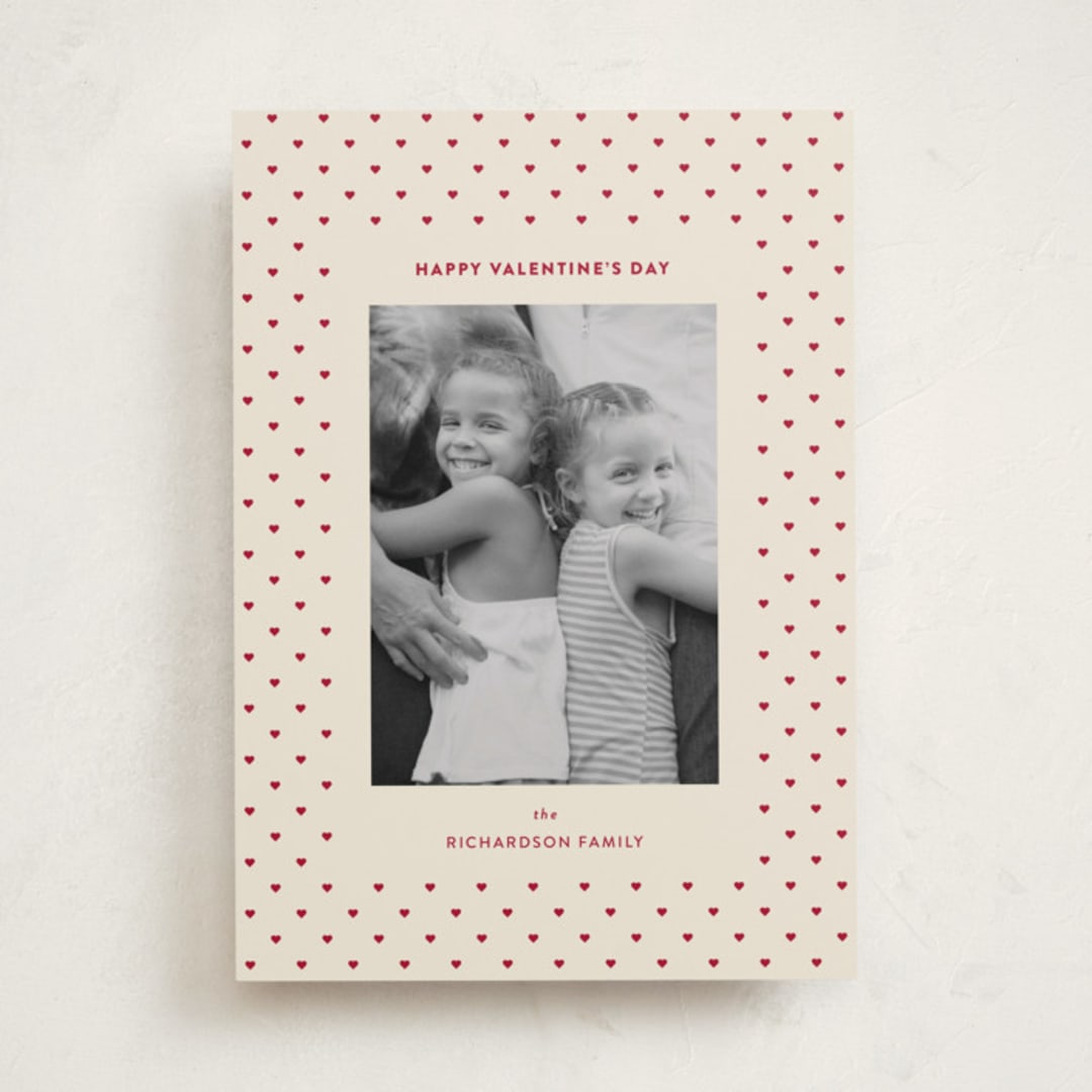 "Swiss Hearts" - Valentine's Day Cards in Cherry by Ashlee Townsend - Front