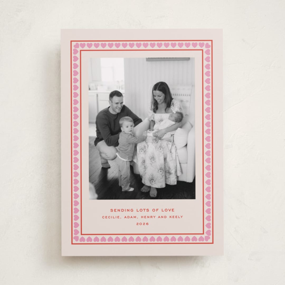 "Hygge" - Valentine's Day Cards in Strawberry by Megan Davis - Front