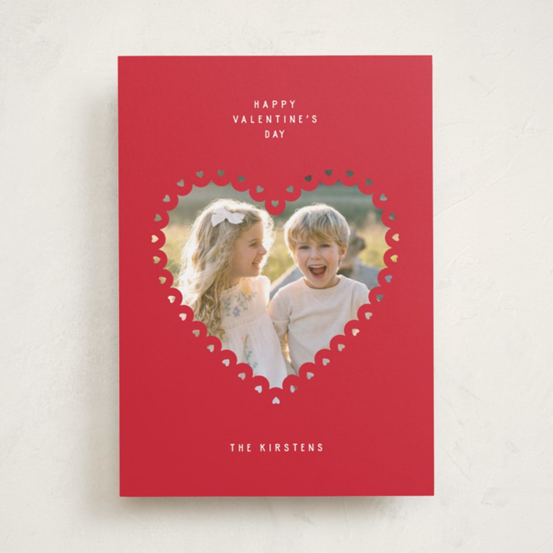 "Pure Heart" - Valentine's Day Cards in Red Velvet by Pati Cascino - Front