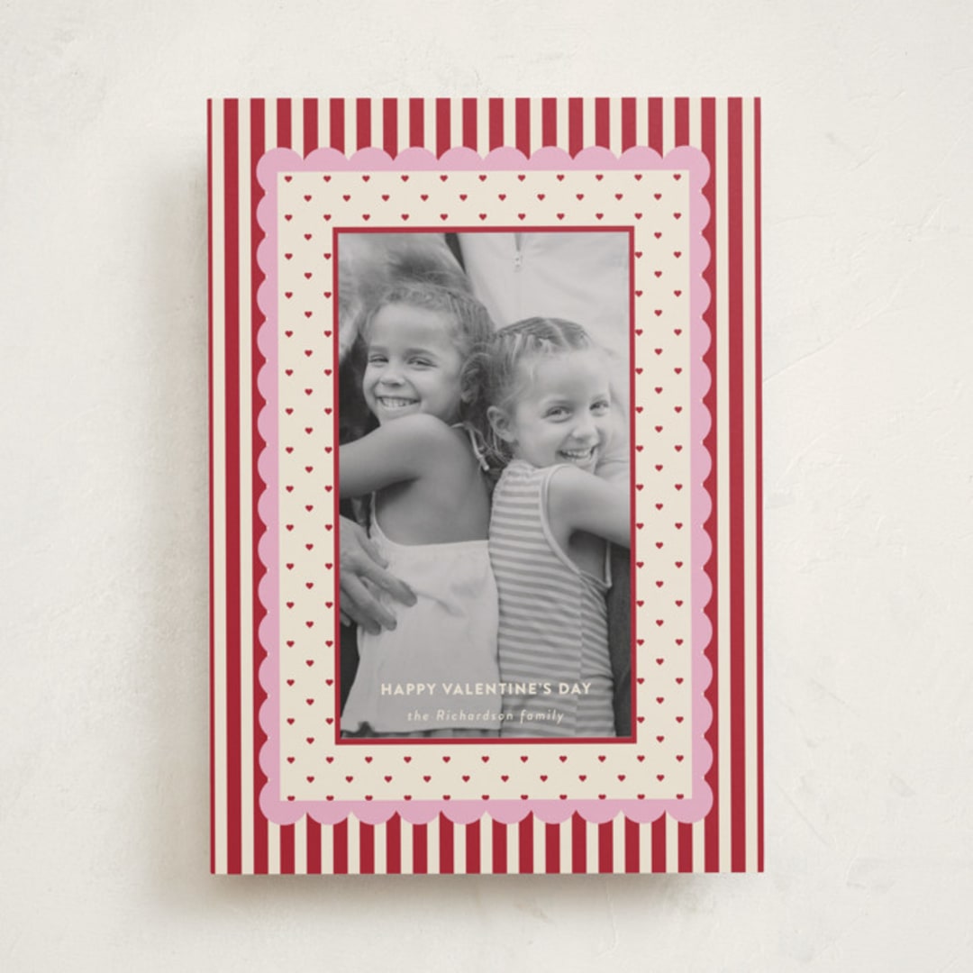 "Pattern on Pattern" - Valentine's Day Cards in Cherry Soda by Ashlee Townsend - Front