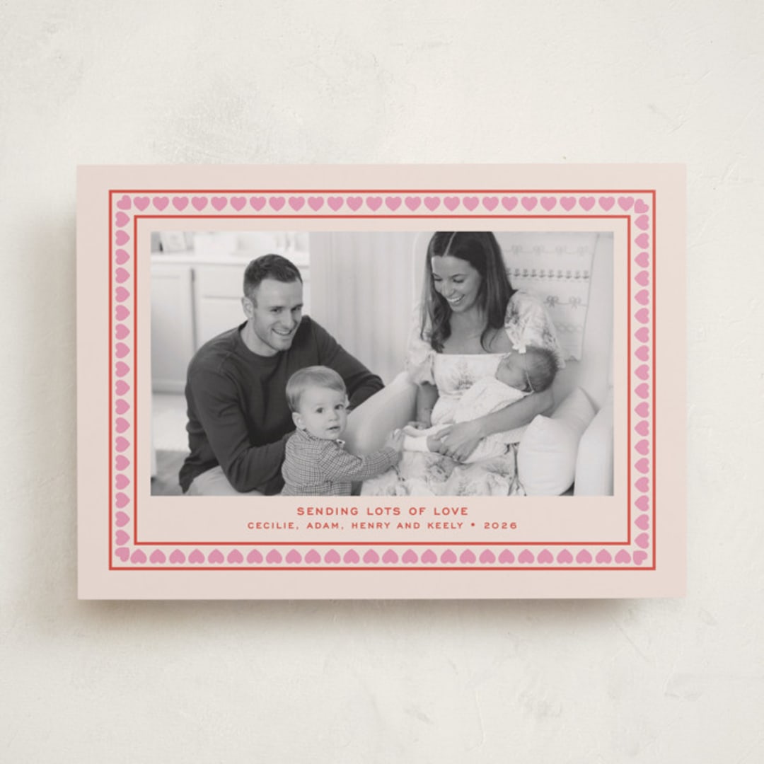 "Hygge" - Valentine's Day Cards in Strawberry by Megan Davis - Front