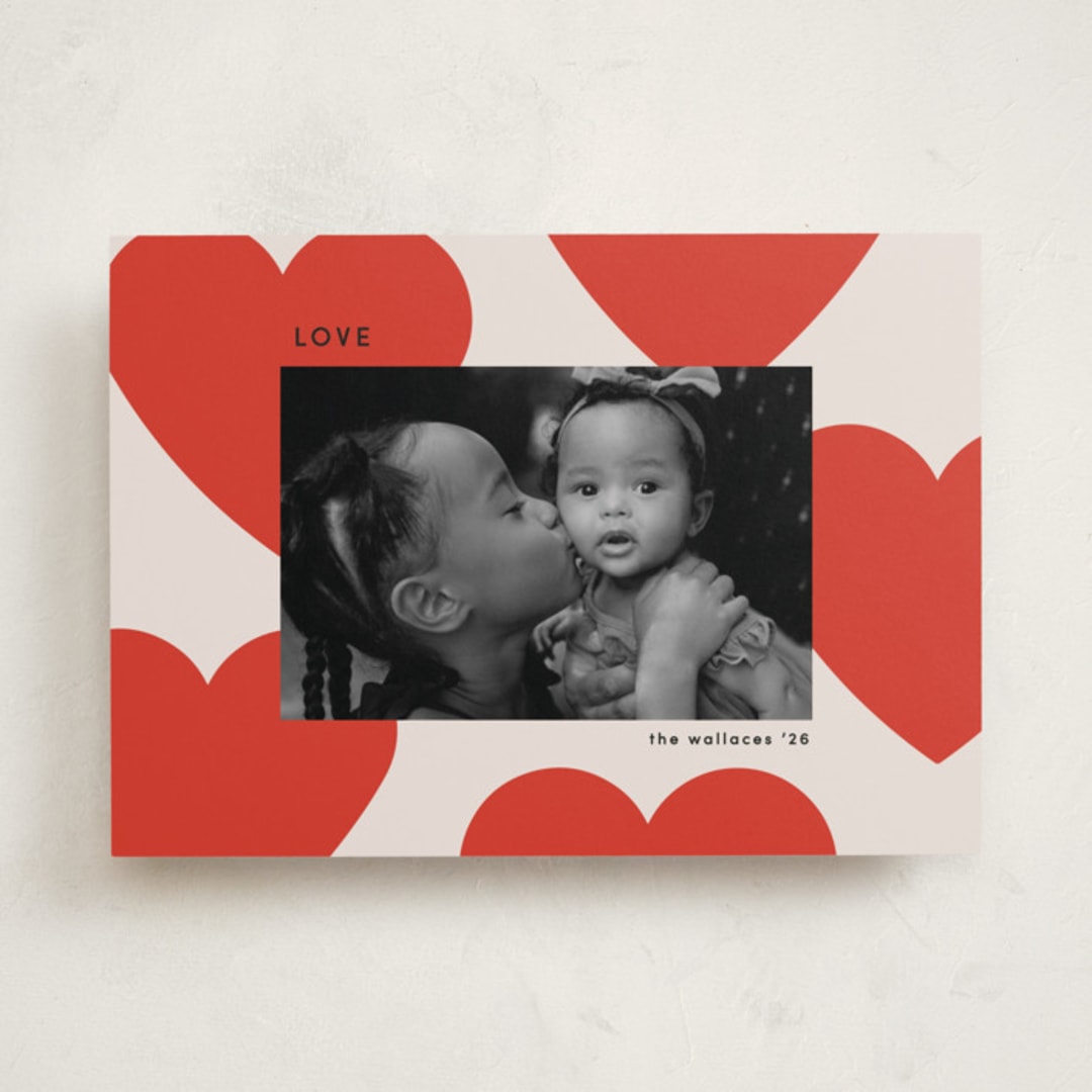 "Floating Hearts" - Valentine's Day Cards in Cherry by Morgan Kendall - Front