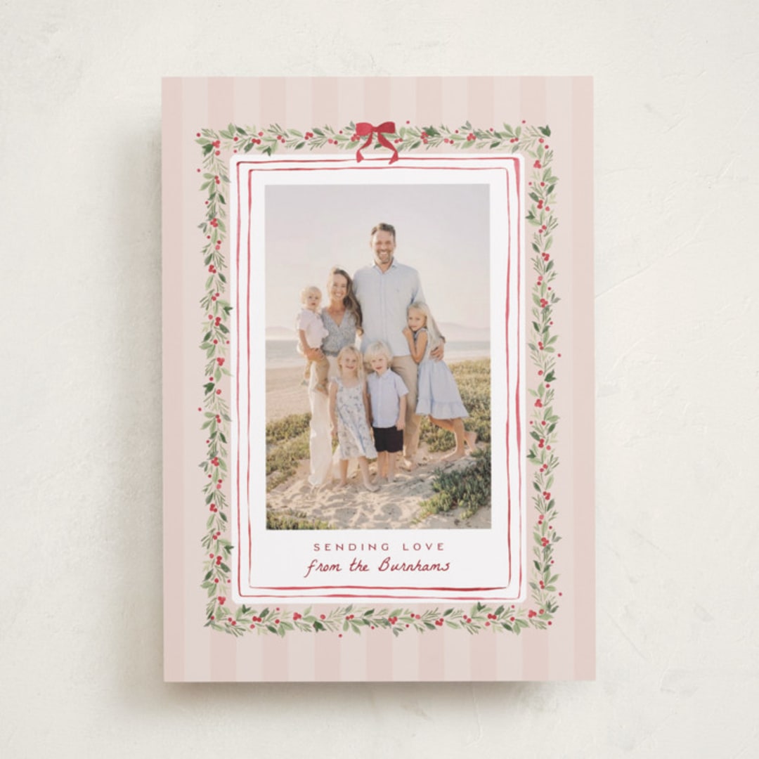 "Coastal Garland" - Valentine's Day Cards in Beach Rose by Everett Paper Goods - Front