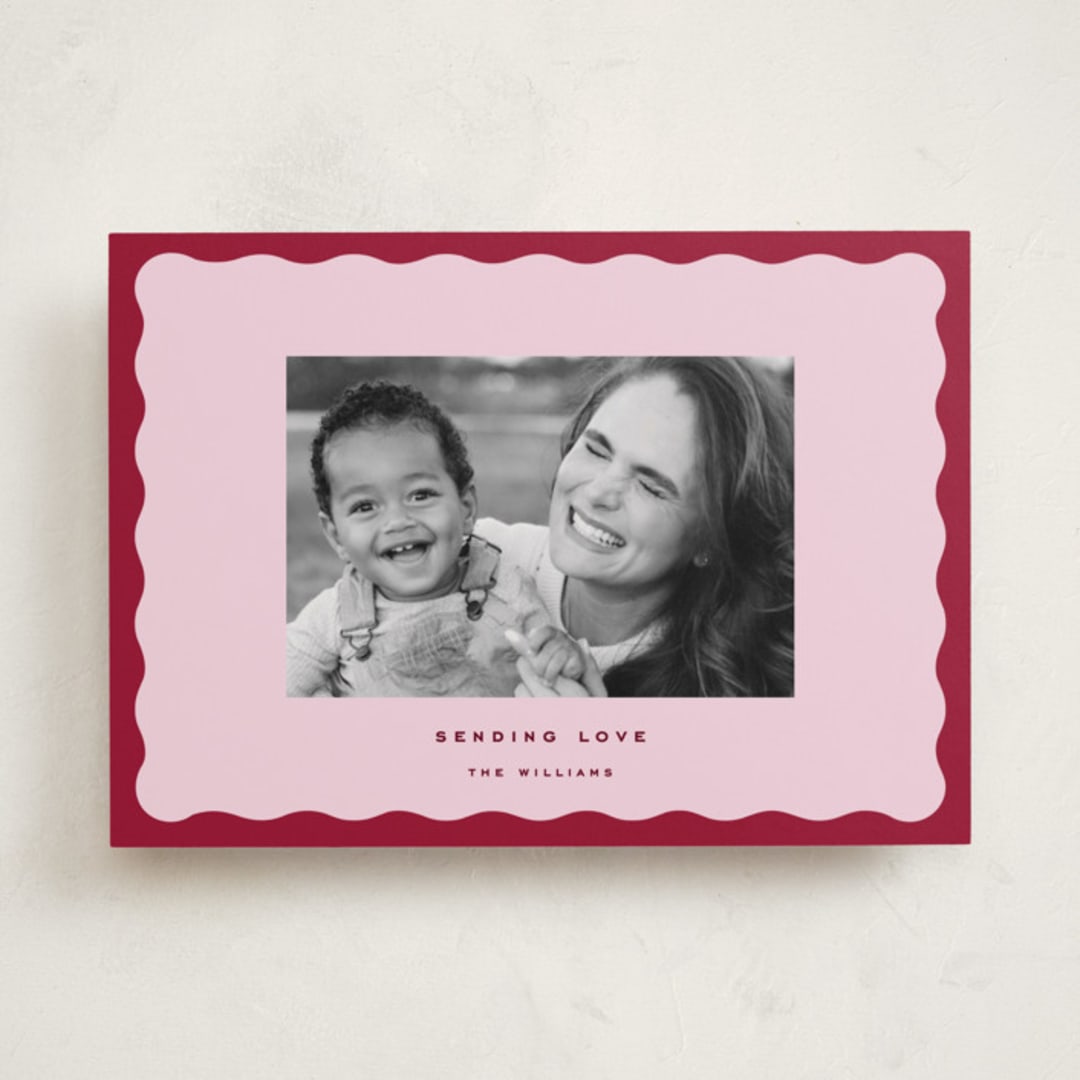 "wavy" - Valentine's Day Cards in Lilac by Jennifer Lew - Front