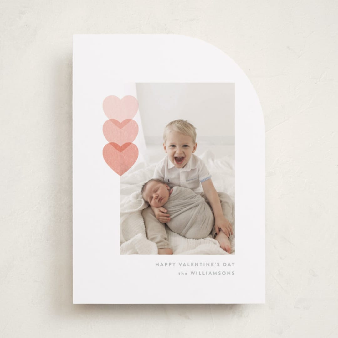 "Love Hearts" - Valentine's Day Cards in Peach by Hudson meet Rose - Front